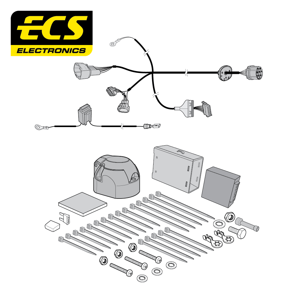 ECS 7-pin Towbar Wiring Kit – Mercedes / Nissan / Renault (multi-fit) 2016+ [NI16007MU]