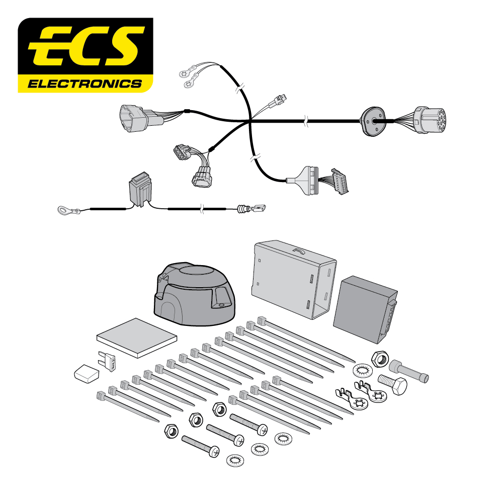 ECS 13-pin Towbar Wiring Kit – Mercedes / Nissan / Renault (multi-fit) 2016+ [NI16013MU]