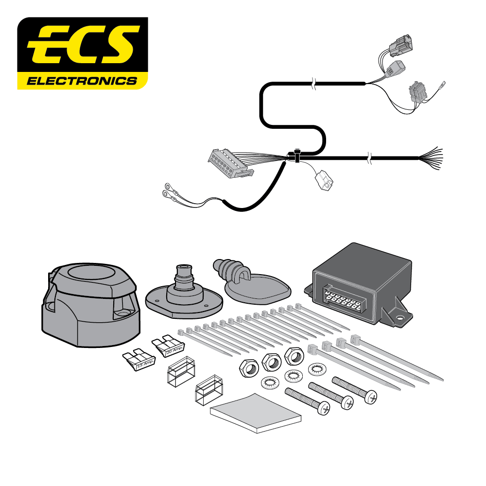 ECS 13-pin Towbar Wiring Kit – Citroën / Fiat / Peugeot / Toyota +1 (multi-fit) 2016+ [PE09113MU]