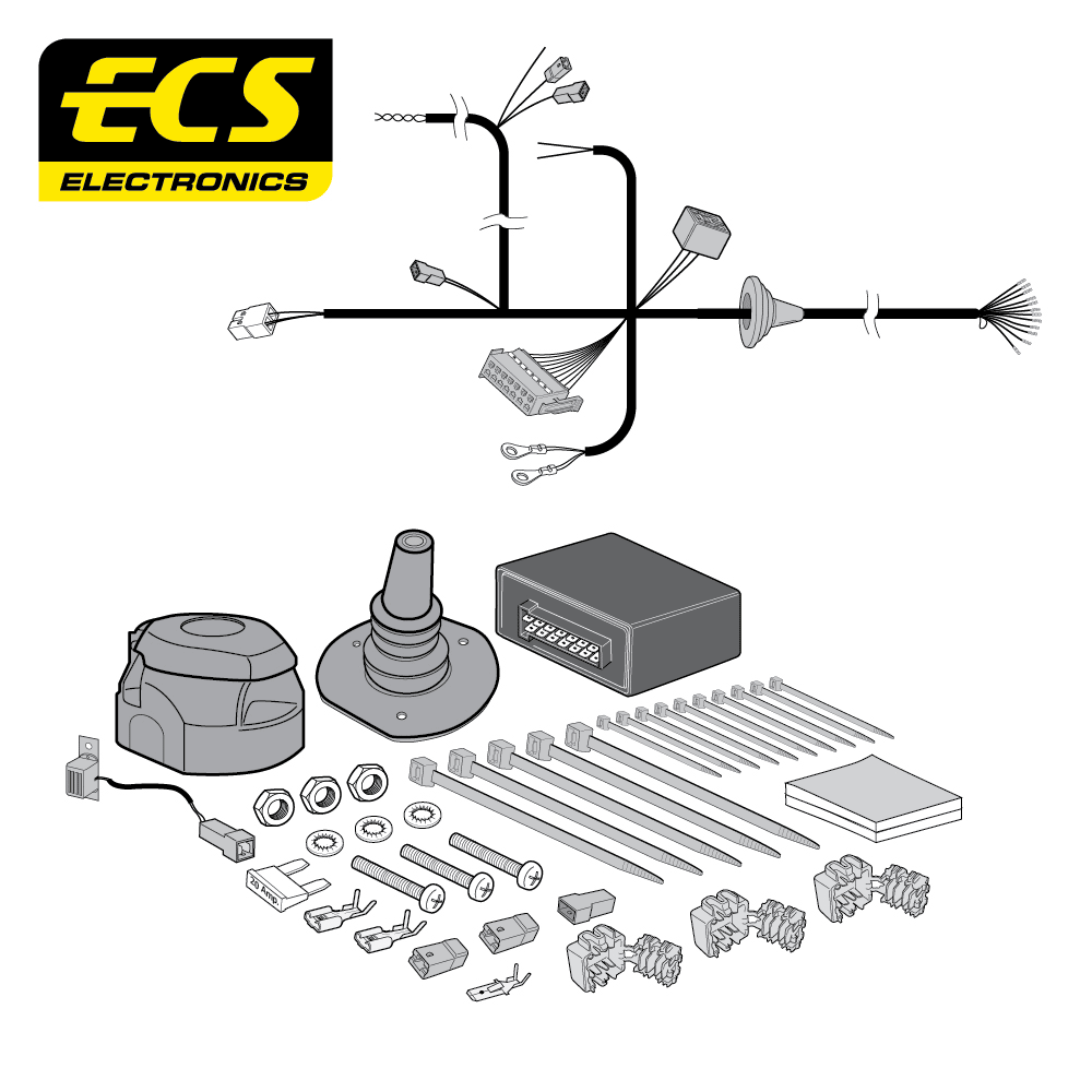 ECS 13-pin Towbar Wiring Kit – Dacia / Renault (multi-fit) 2012+ [RN14413MU]