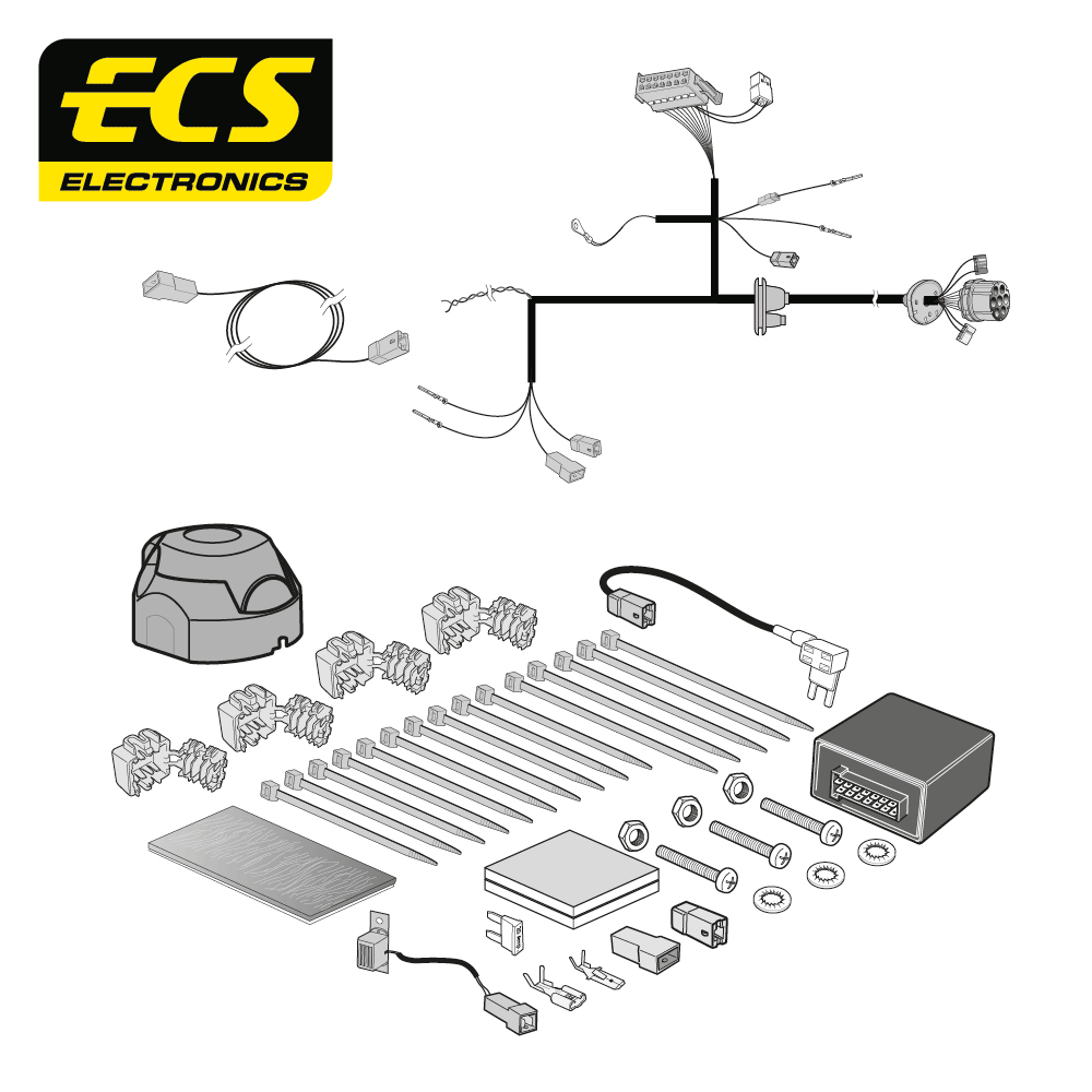 ECS 7-pin Towbar Wiring Kit – Mitsubishi / Renault (multi-fit) 2019+ [RN15607MU]