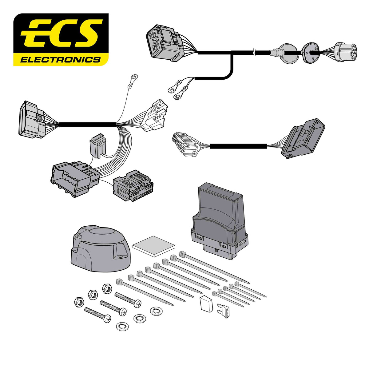 ECS 13-pin Towbar Wiring Kit – Nissan / Renault (multi-fit) 2024+ [RN17213MU]