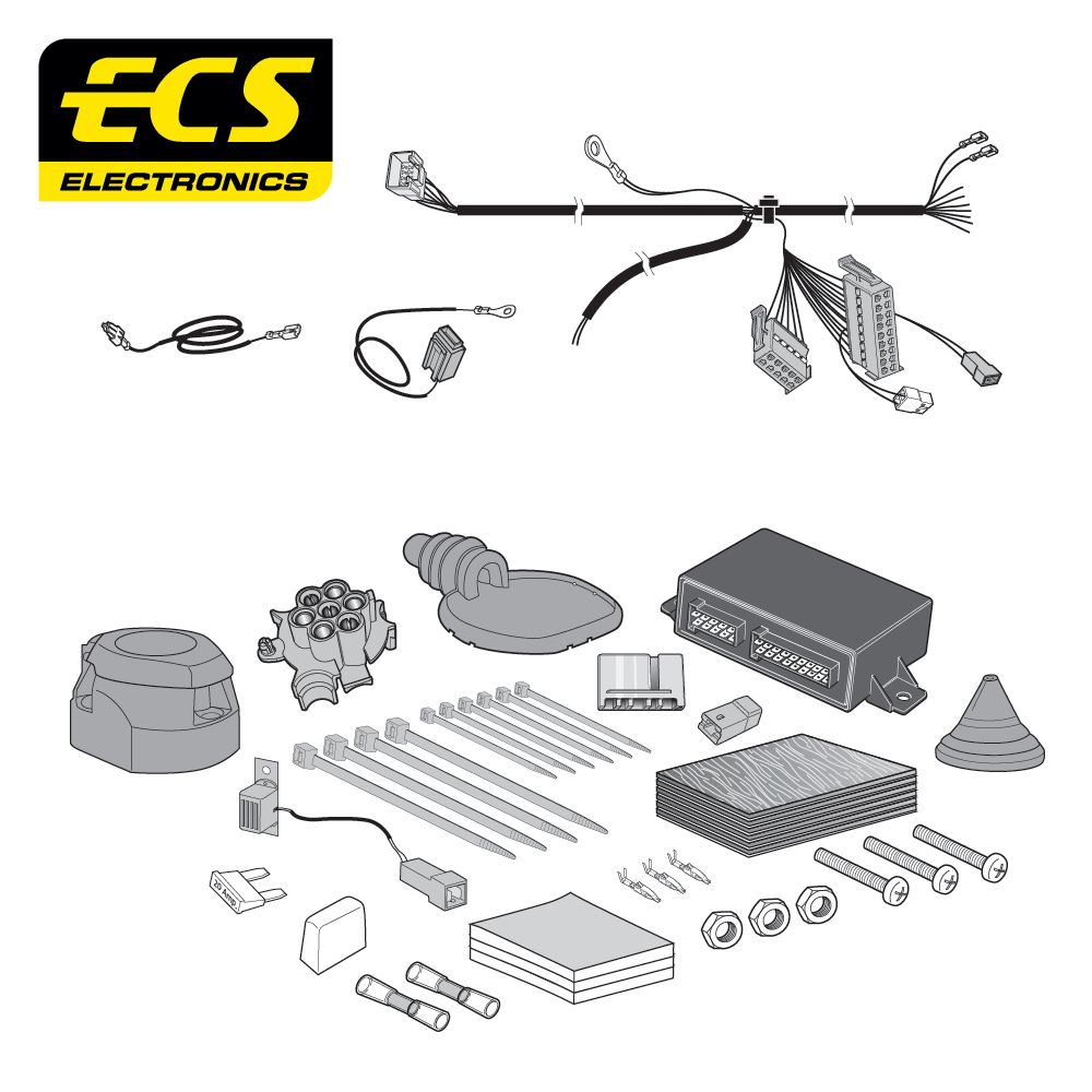 ECS 7-pin Towbar Wiring Kit – Subaru Forester / Impreza / Levorg +2 more 2012+ [SB03607U]
