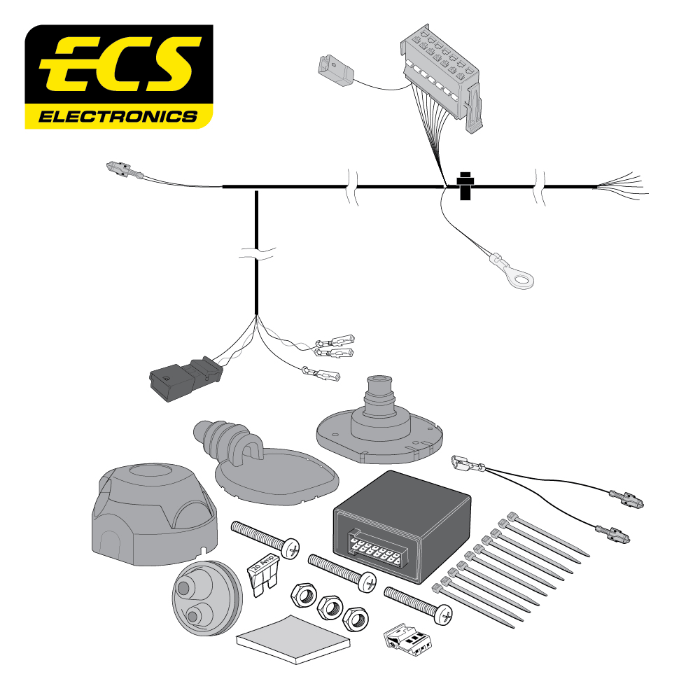 ECS 7-pin Towbar Wiring Kit – Skoda Octavia / Superb 2004–2015 [SK017B1U]