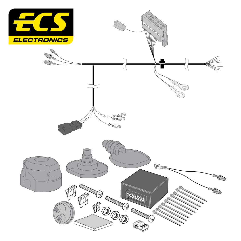 ECS 13-pin Towbar Wiring Kit – Skoda Octavia / Superb 2004–2015 [SK017D1U]