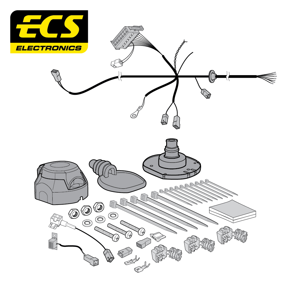 ECS 7-pin Towbar Wiring Kit – SsangYong Rexton 2017–2021 [SY02007U]