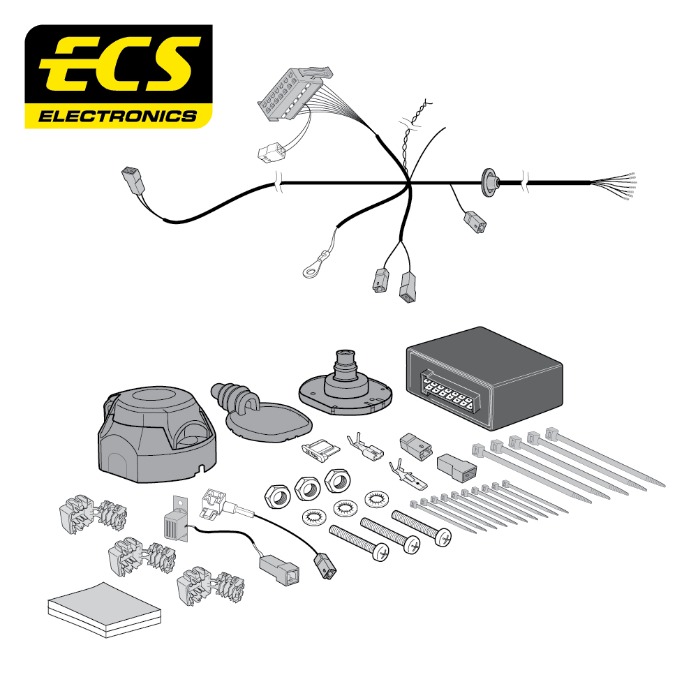 ECS 7-pin Towbar Wiring Kit – KG Mobility / SsangYong (multi-fit) 2021+ [SY02307U]
