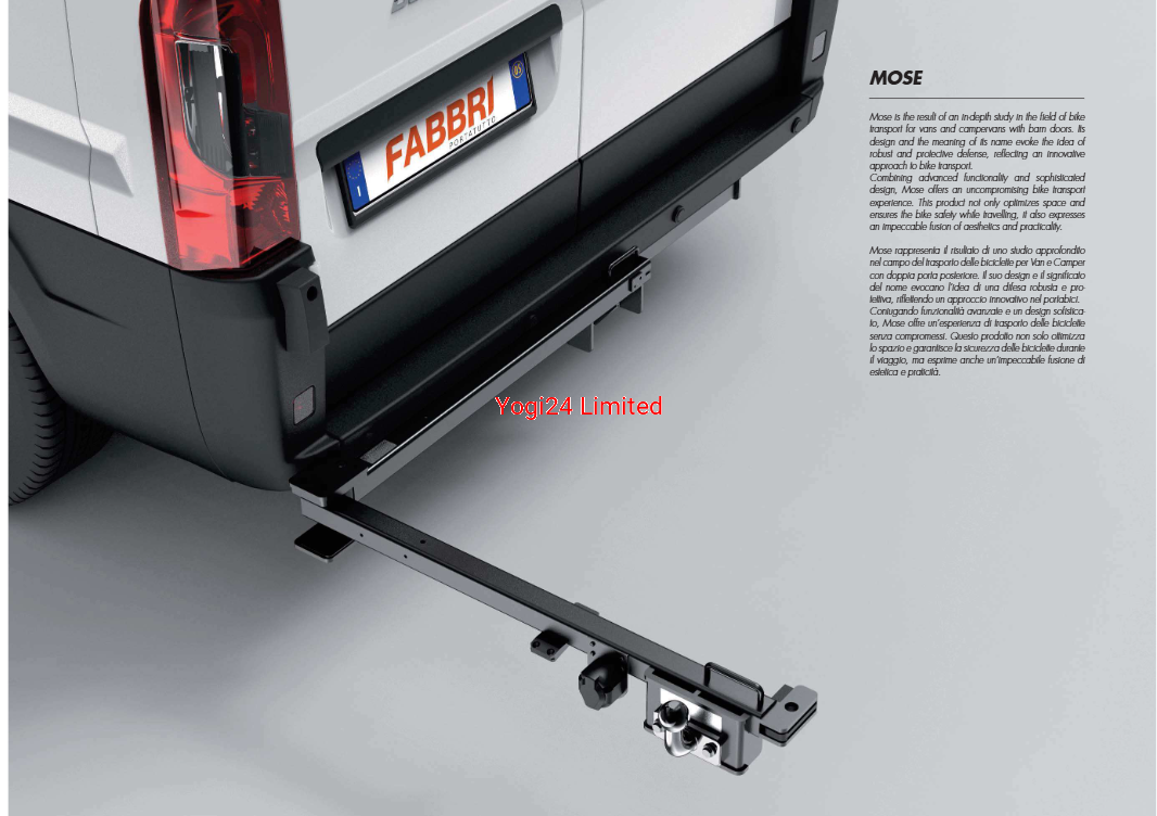 FABBRI MOSE Swing-Away Tow Ball Bar for Vans & Campers – With Peugeot Boxer Adapter
