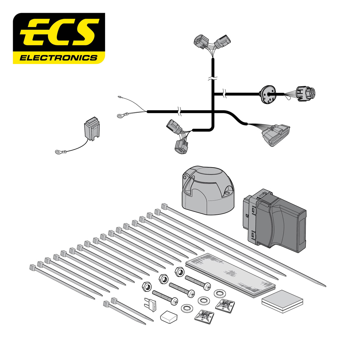 ECS 7-pin Towbar Wiring Kit – Toyota Hilux 2005+ [TO39907U]
