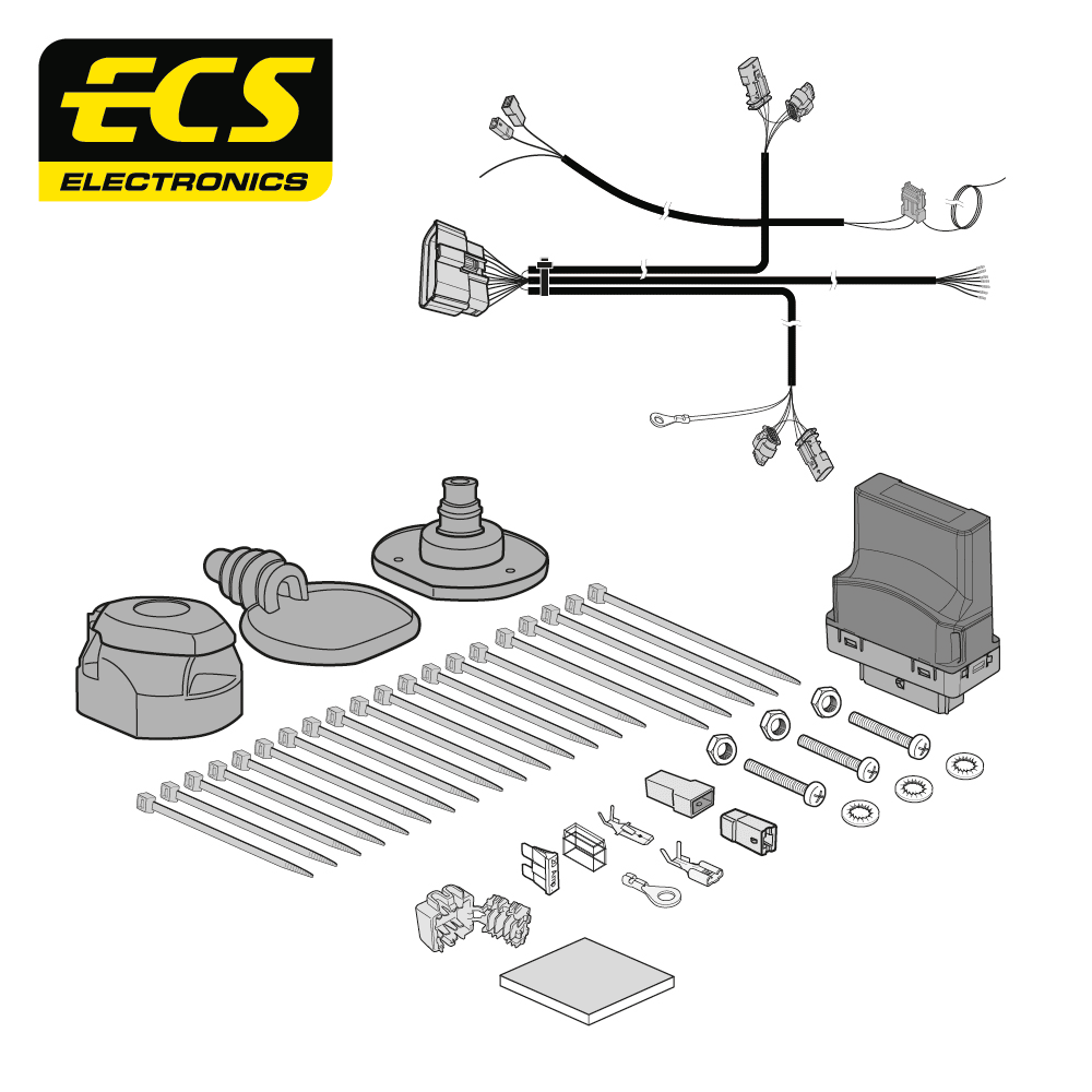 ECS 13-pin Towbar Wiring Kit – Tesla Model 3 / Model Y 2019–2025 [TS00113U]