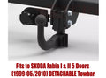 STEINHOF Tow Bar fits SKODA Fabia II 2010-2014 – Detachable swan neck [S-275/1]