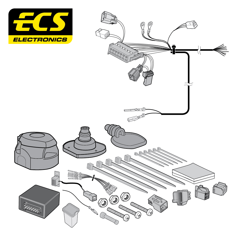 ECS 13-pin Towbar Wiring Kit – Volvo C30 / S40 / V50 2004+ [VL014DXU]