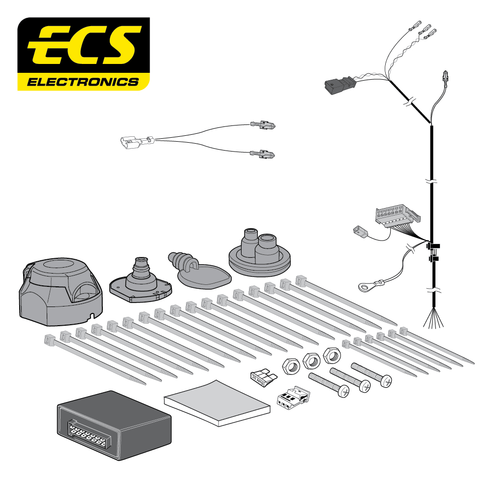 ECS 7-pin Towbar Wiring Kit – Volkswagen Caddy III / Crossgolf / Eos +5 more 2003+ [VW096B1U]
