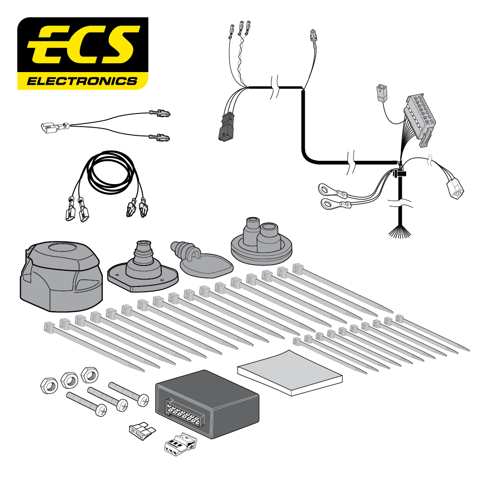 ECS 13-pin Towbar Wiring Kit – Volkswagen Caddy III / Crossgolf / Eos +5 more 2003+ [VW096D1U]