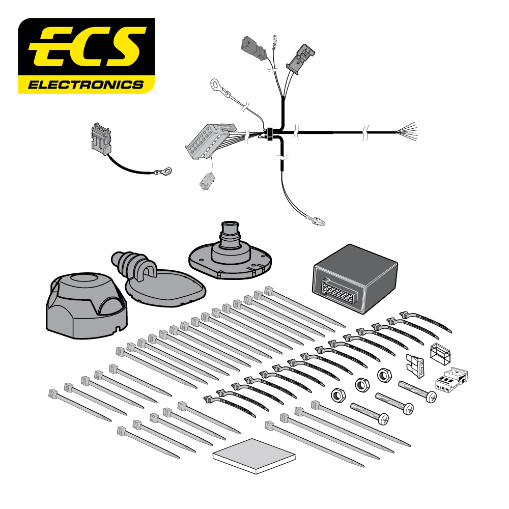 ECS 7-pin Towbar Wiring Kit – Mercedes / VW (multi-fit) 2006–2018 [VW107B1U]