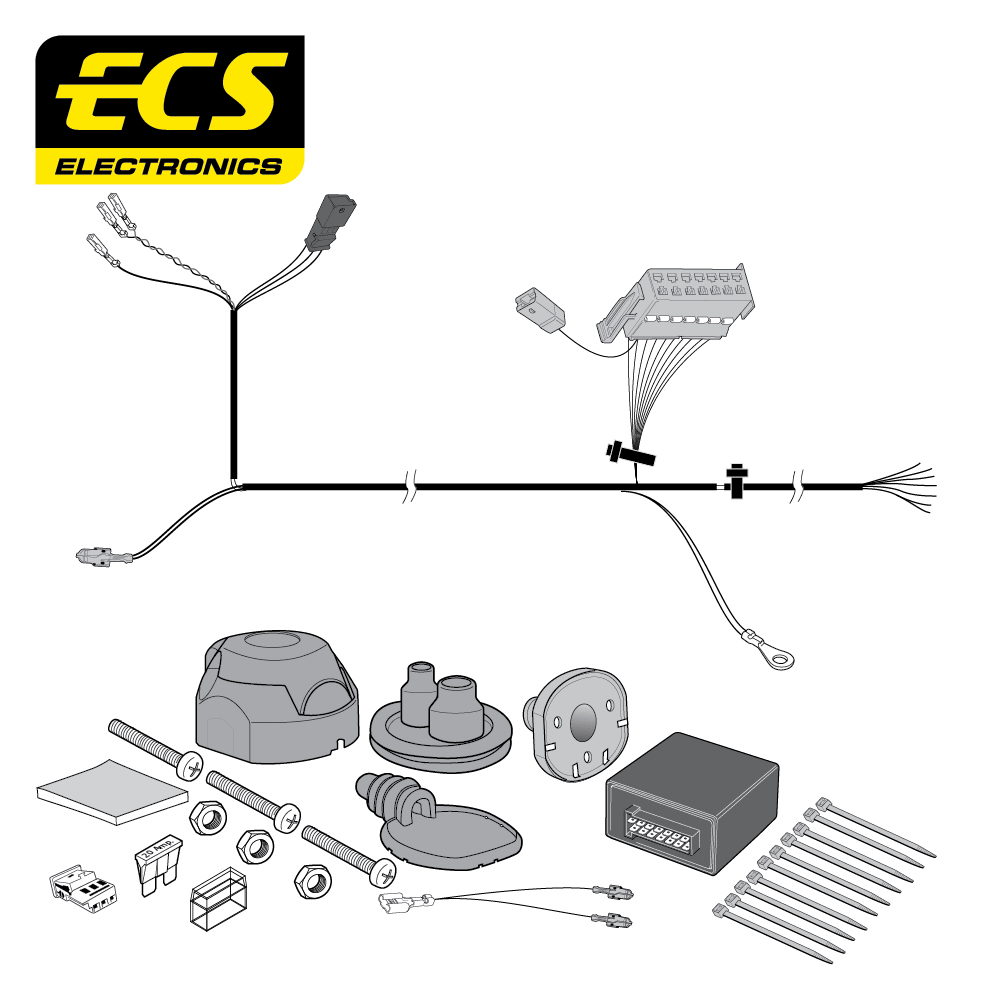 ECS 7-pin Towbar Wiring Kit – Volkswagen CC / Passat 2005+ [VW127B1U]