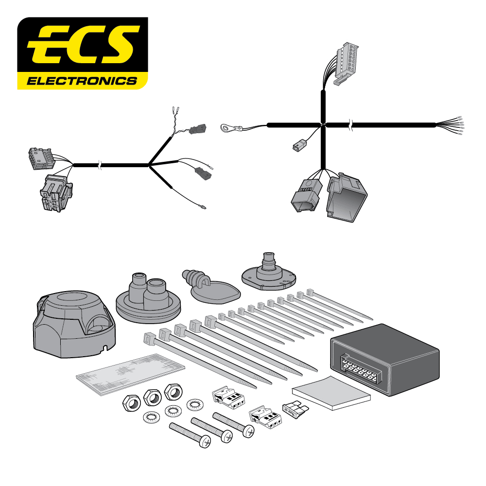 ECS 7-pin Towbar Wiring Kit – Audi / Cupra / SEAT / Skoda +1 (multi-fit) 2012–2023 [VW19007MU]
