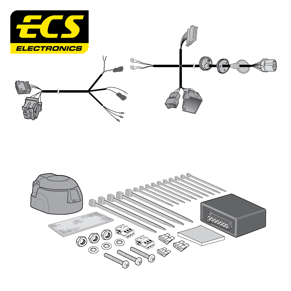 ECS 13-pin Towbar Wiring Kit – Audi / Cupra / SEAT / Skoda +1 (multi-fit) 2012–2023 [VW19013MU]