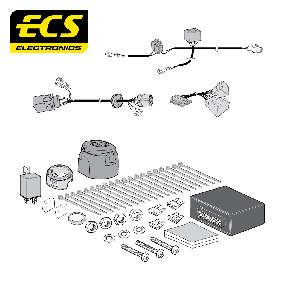 ECS 13-pin Towbar Wiring Kit – Volkswagen Amarok 2011–2023 [VW19713U]
