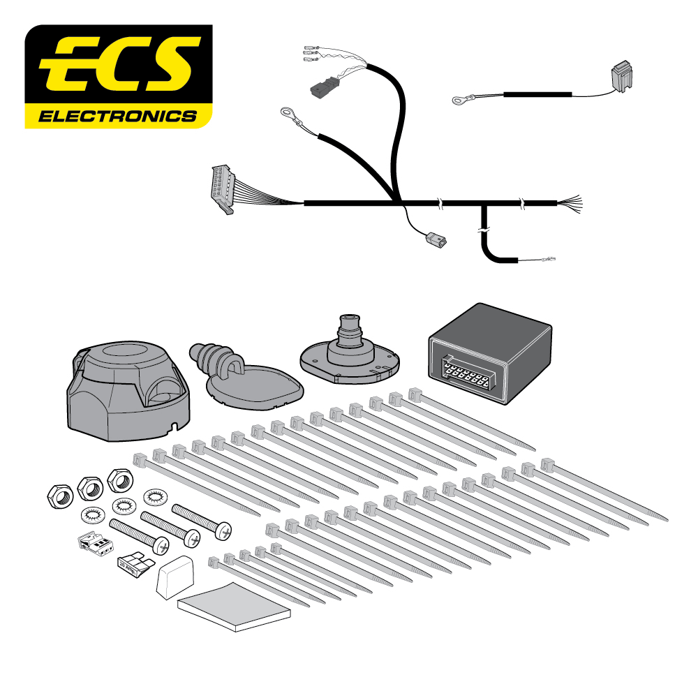 ECS 7-pin Towbar Wiring Kit – Volkswagen Transporter T6.1 2019–2023 [VW25207U]