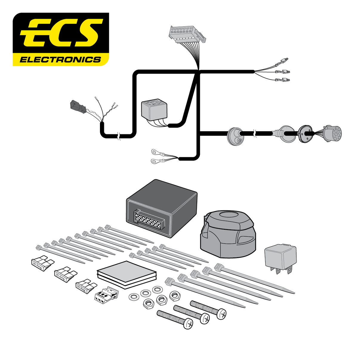 ECS 13-pin Towbar Wiring Kit – Volkswagen ID Buzz 2022–2023 [VW28213U]