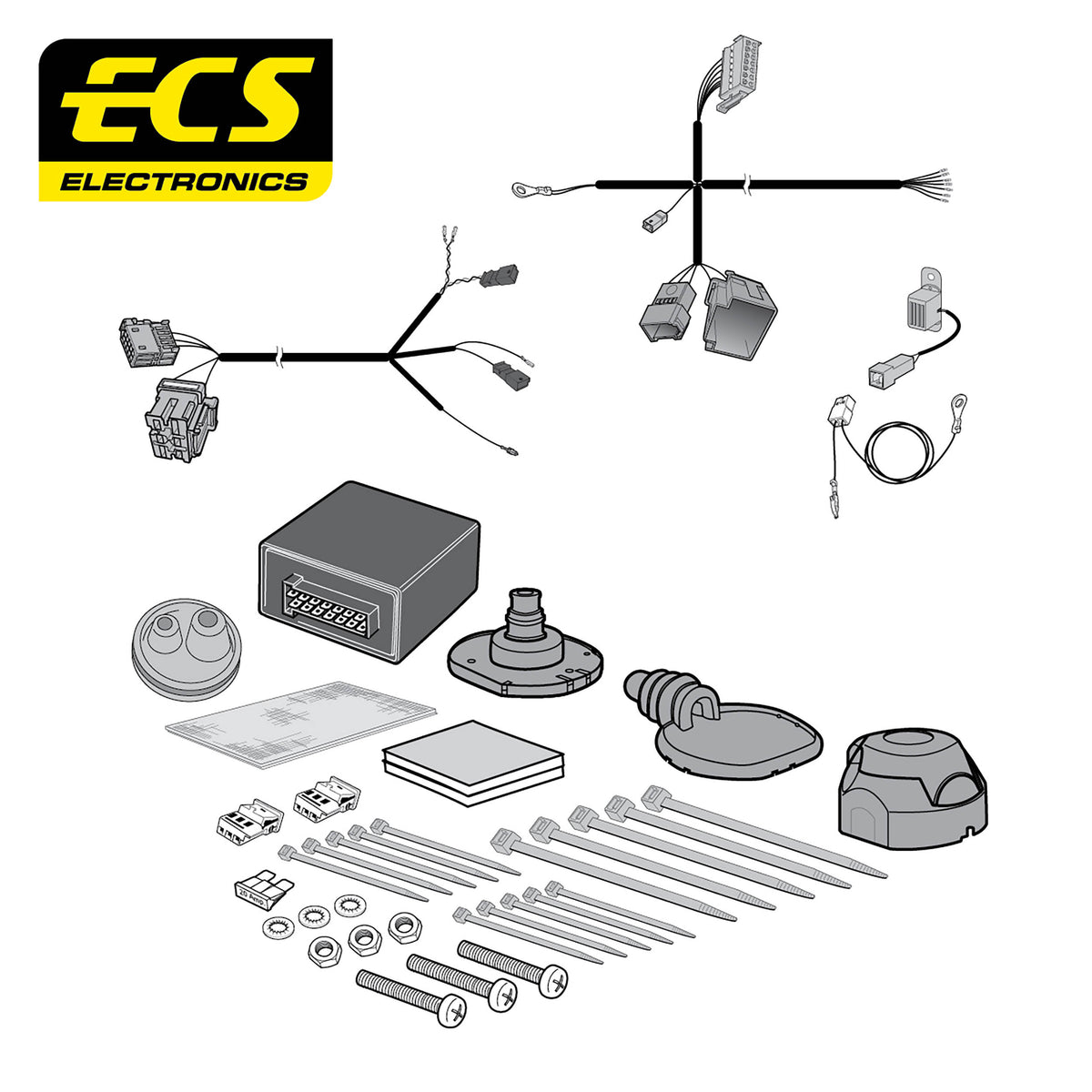 ECS 7-pin Towbar Wiring Kit – Audi / Cupra / Ford / SEAT +2 (multi-fit) 2023+ [VW28707MU]
