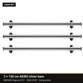 AMOS Roof Rack fits NISSAN Elgrand E51 MPV 5-door 2002-2010 (fixing points) – 3 x 130 cm AERO silver bars