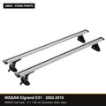 AMOS Roof Rack fits NISSAN Elgrand E51 MPV 5-door 2002-2010 (fixing points) – 130 cm Dynamic silver bars