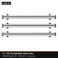 AMOS Roof Rack fits NISSAN Elgrand E51 MPV 5-door 2002-2010 (fixing points) – 3 x 130 cm Dynamic silver bars