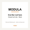 Modula Oval Bar Roof Bars – Closed Roof Rails – Black