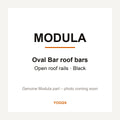 Modula Oval Bar Roof Bars – Open Roof Rails – Black