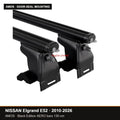 AMOS Roof Rack fits NISSAN Elgrand E52 MPV 5-door 2010-2026 (door-seal mounting points) – 130 cm AERO black bars (Black Edition)