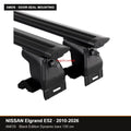AMOS Roof Rack fits NISSAN Elgrand E52 MPV 5-door 2010-2026 (door-seal mounting points) – 130 cm Dynamic black bars (Black Edition)