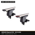 AMOS Roof Rack fits NISSAN Elgrand E52 MPV 5-door 2010-2026 (door-seal mounting points) – 130 cm Dynamic silver bars