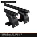 AMOS Roof Rack fits NISSAN Serena C25 MPV 5-door 2005-2010 (door-seal mounting points) – 130 cm AERO black bars (Black Edition)