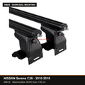 AMOS Roof Rack fits NISSAN Serena C26 MPV 5-door 2010-2016 (door-seal mounting points) – 130 cm AERO black bars (Black Edition)