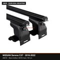 AMOS Roof Rack fits NISSAN Serena C27 MPV 5-door 2016-2022 (door-seal mounting points) – 130 cm AERO black bars (Black Edition)