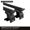 AMOS Roof Rack fits NISSAN Serena C28 MPV 5-door 2022-present (door-seal mounting points) – 130 cm Dynamic black bars (Black Edition)