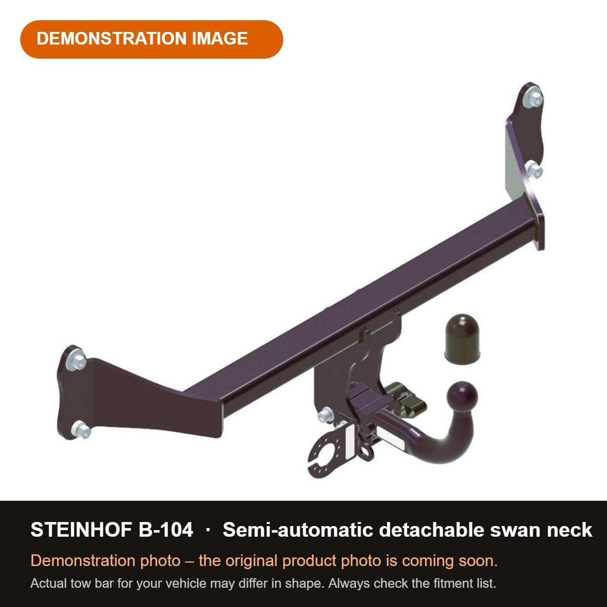 STEINHOF Tow Bar fits BMW X1 2009-2015 – Semi-automatic detachable swan neck [B-104]