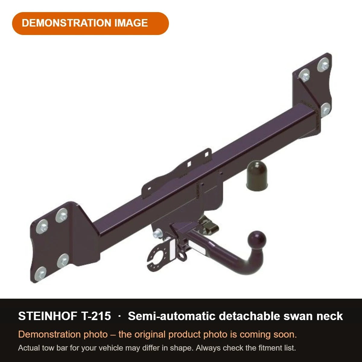 STEINHOF Tow Bar fits TOYOTA Highlander IV 2019-present – Semi-automatic detachable swan neck [T-215]