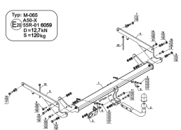 Swan Neck Tow Bar For MAZDA CX-9 II (TC) USA (2WD/4WD) (2016-23) M-065