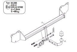 Swan Neck  Tow Bar For MINI COOPER COUNTRYMAN R60  (5D) 4WD (R60) (facelift) (2014-2016) M-286