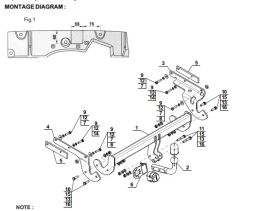 Swan Neck Tow Bar For TOYOTA Yaris 3/5D P13 (2011-2014) T-227
