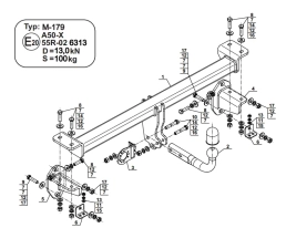 Swan Neck Tow Bar For MERCEDES GLC (X253/C253) (incl. AMG package) (2015-22) M-179