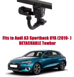 Detachable Swan Neck Tow Bar For Audi A3 Sportback (8YA)  incl. S line (incl. Hybrid) (2019- ) A-126