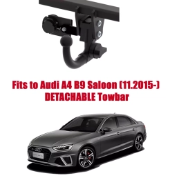 Detachable Swan Neck Tow Bar For Audi A4 B9 Saloon 4D (incl. Quattro) (excl. S line / S4) (2015-2024) A-122