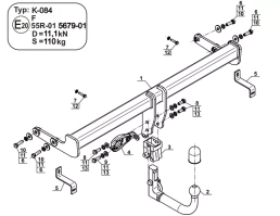 Detachable Swan Neck Tow Bar For Kia Sportage IV 2WD/4WD (2018-2021) K-084