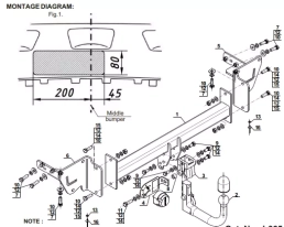 Detachable Swan Neck Tow Bar For JEEP Cherokee (KL) (2014-2018) J-065
