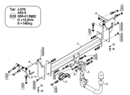 Detachable Swan Neck Tow Bar For JEEP Cherokee KL (Face Lift) (2018-) J-076