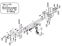 Detachable Swan Neck Tow Bar For LEXUS RX 450h L2 5D Facelift (excl. version with height control suspension) (2019-22) L-172